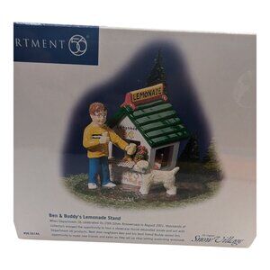 Department 56 " Ben & Buddy's Lemonade Stand " #55144 Snow Village 2001 Dog